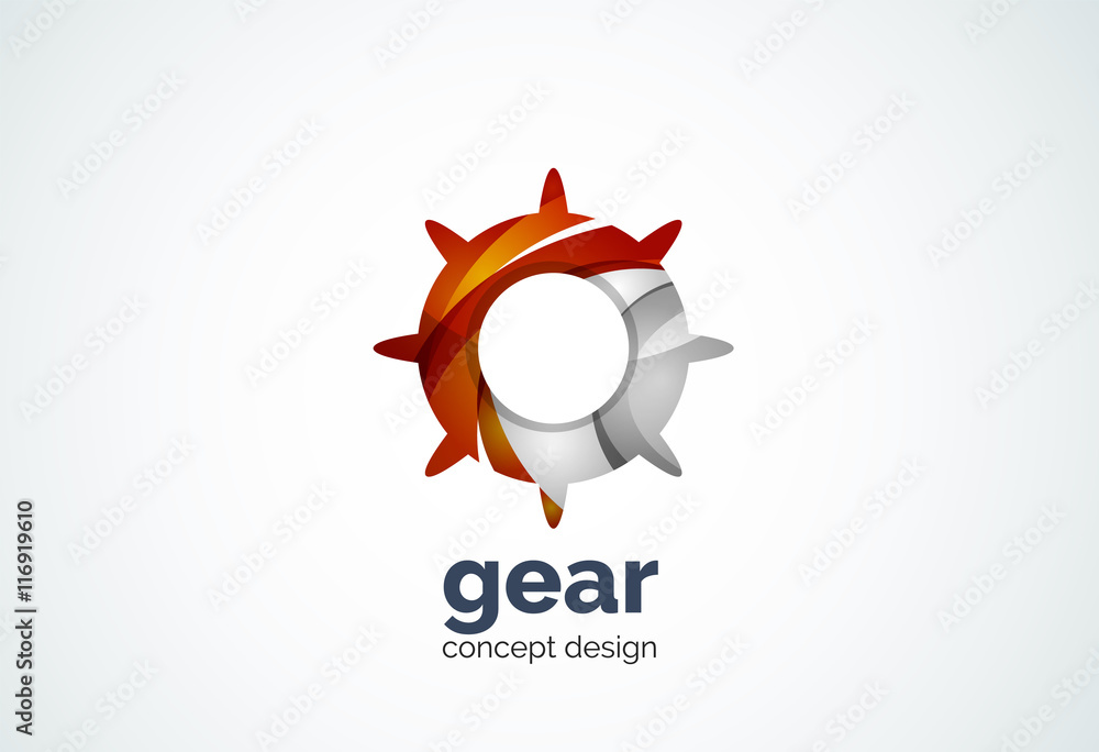 Gear logo template, hi-tech digital technology working and engineering concept Gear logo template, hi-tech digital technology working and engineering concept