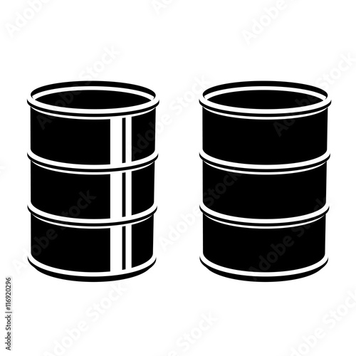 3D metal barrel black symbol vector