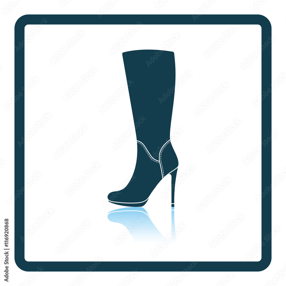Autumn woman high heel boot icon Autumn woman high heel boot icon