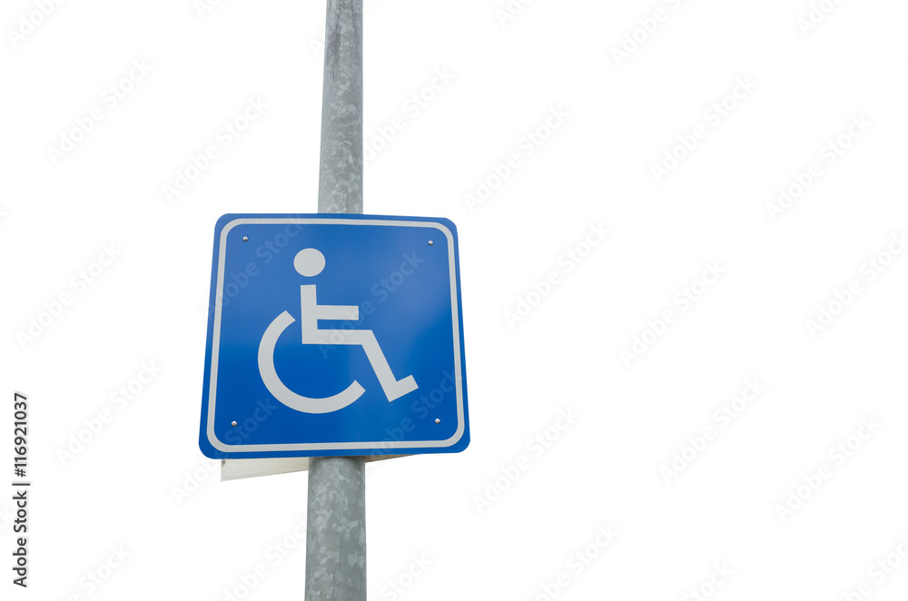handicapped parking place sign isolated on white background
handicapped parking place sign isolated on white background
