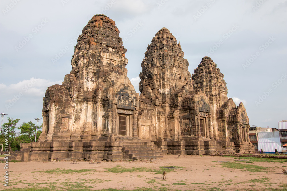 Phra Prang Sam Yot, The city of monkey in Lopburi ,Thailand. Phra Prang Sam Yot, The city of monkey in Lopburi ,Thailand.