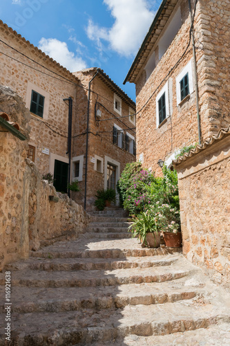 Fototapeta Naklejka Na Ścianę i Meble -  Street view from Fornalutx Mallorca Spain