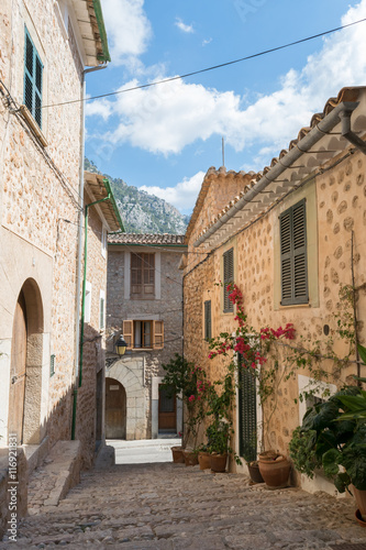 Fototapeta Naklejka Na Ścianę i Meble -  Street view from Fornalutx Mallorca Spain