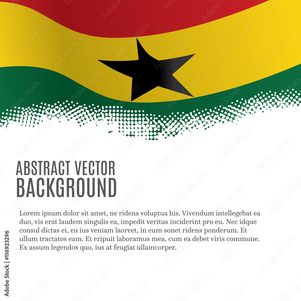 Obraz premium Vector background with flag of Ghana and copy space