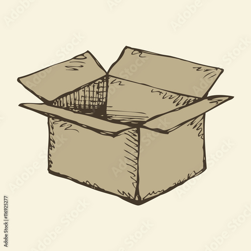 Cardboard box. Vector drawing