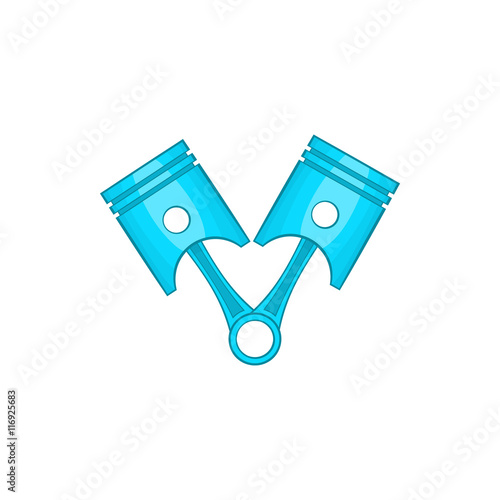 Car piston icon in cartoon style on a white background