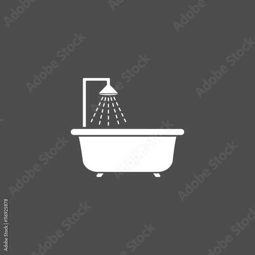 Icono de bañera sobre fondo oscuro