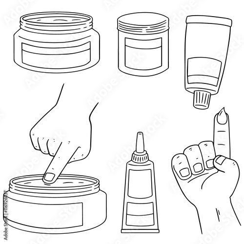 vector set of topical cosmetic and topical medicine