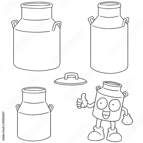 vector set of milk can