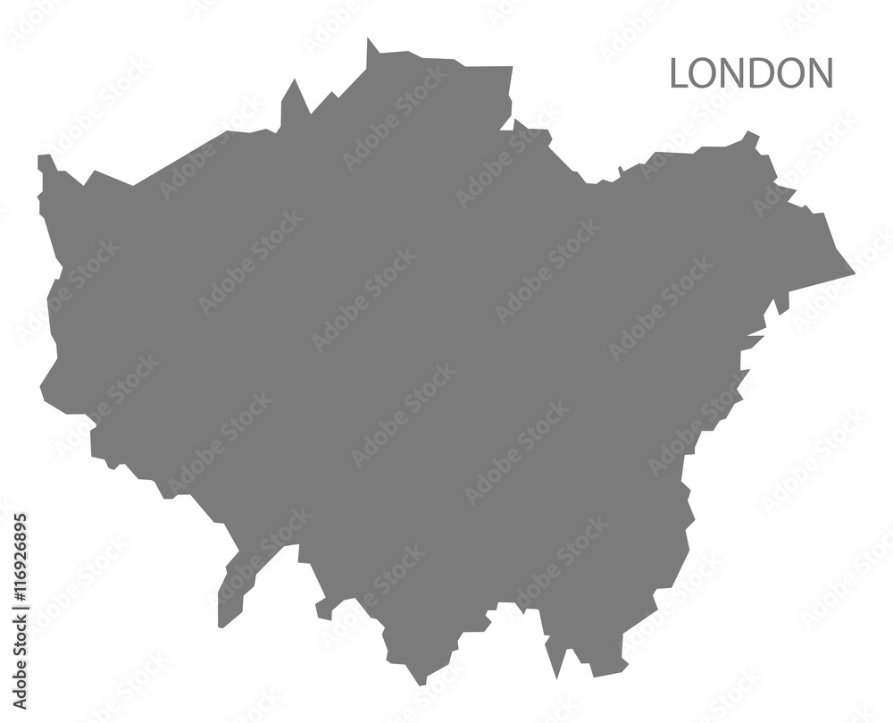 London England Map grey