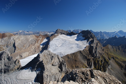 Glacier Swiss alps panoramic view