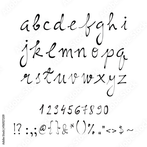 Vector handwritten letters, calligraphy