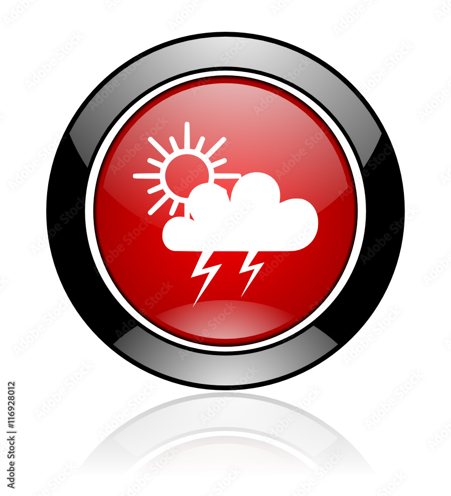 Red glossy storm vector icon. Red glossy storm vector icon.
