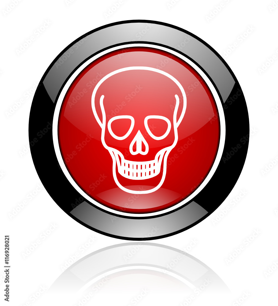 Red glossy poison vector icon.