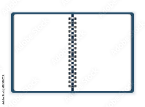 Open spiral notebook