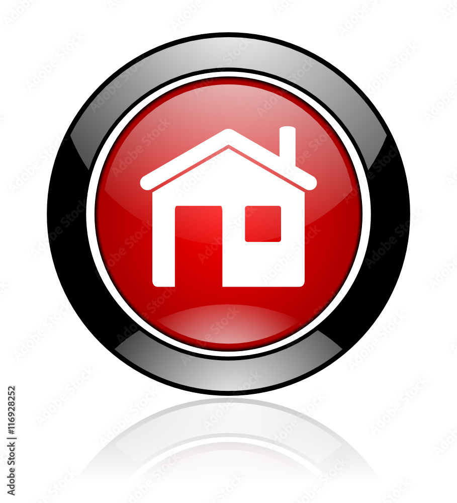 Red and black round glossy web home vector icon Red and black round glossy web home vector icon