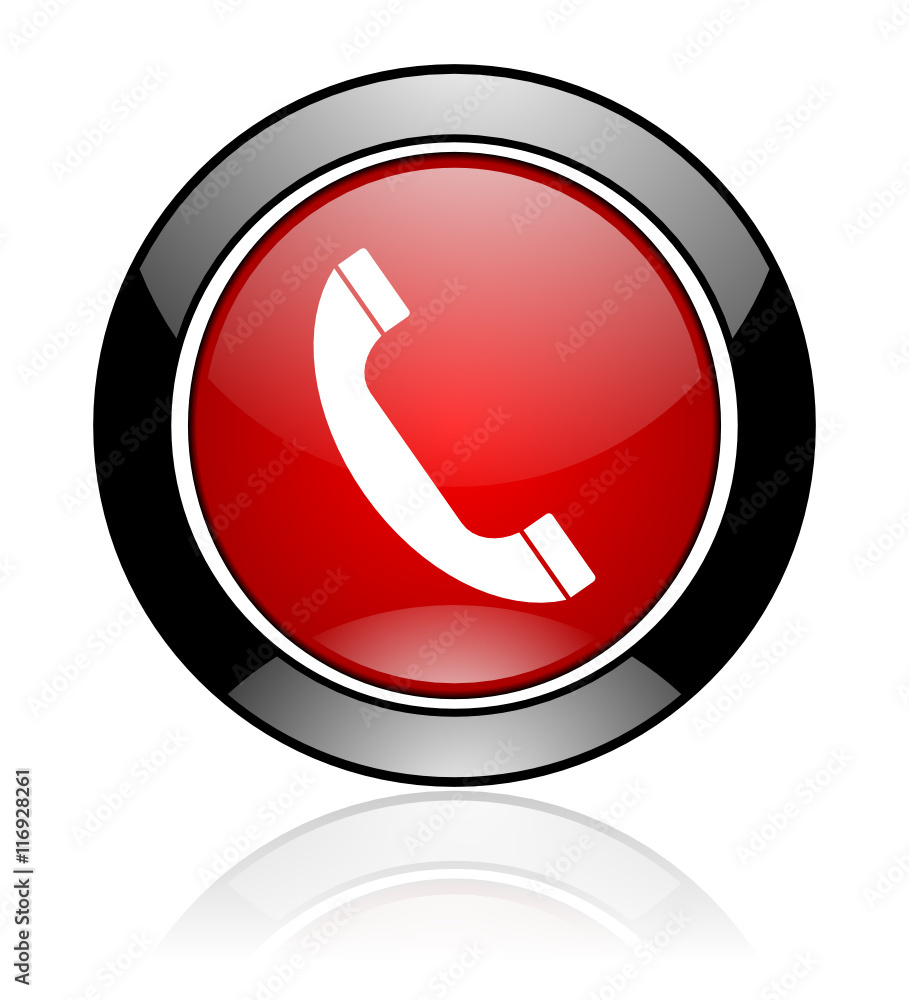 Red and black round glossy web phone vector icon Red and black round glossy web phone vector icon