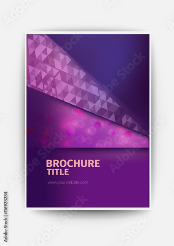 purple Modern Vector abstract blurry brochure / book / flyer design template business brochure flyer design layout template in A4 size, with blur purple background, vector eps10.