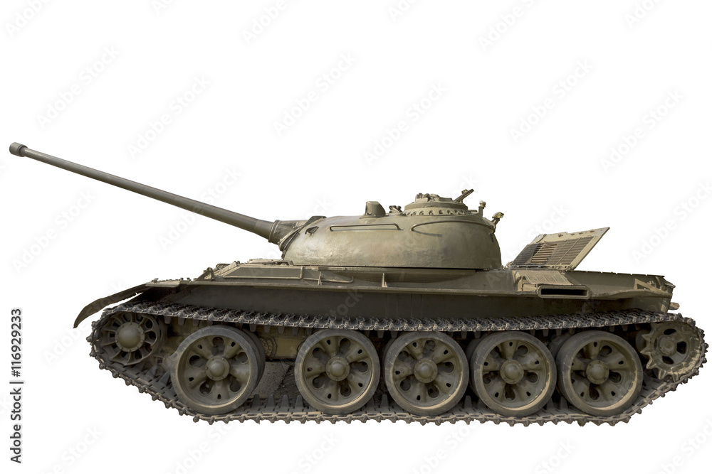 The tank on a white background