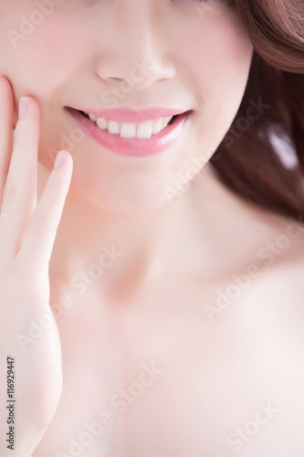 Beautiful woman with health teeth
