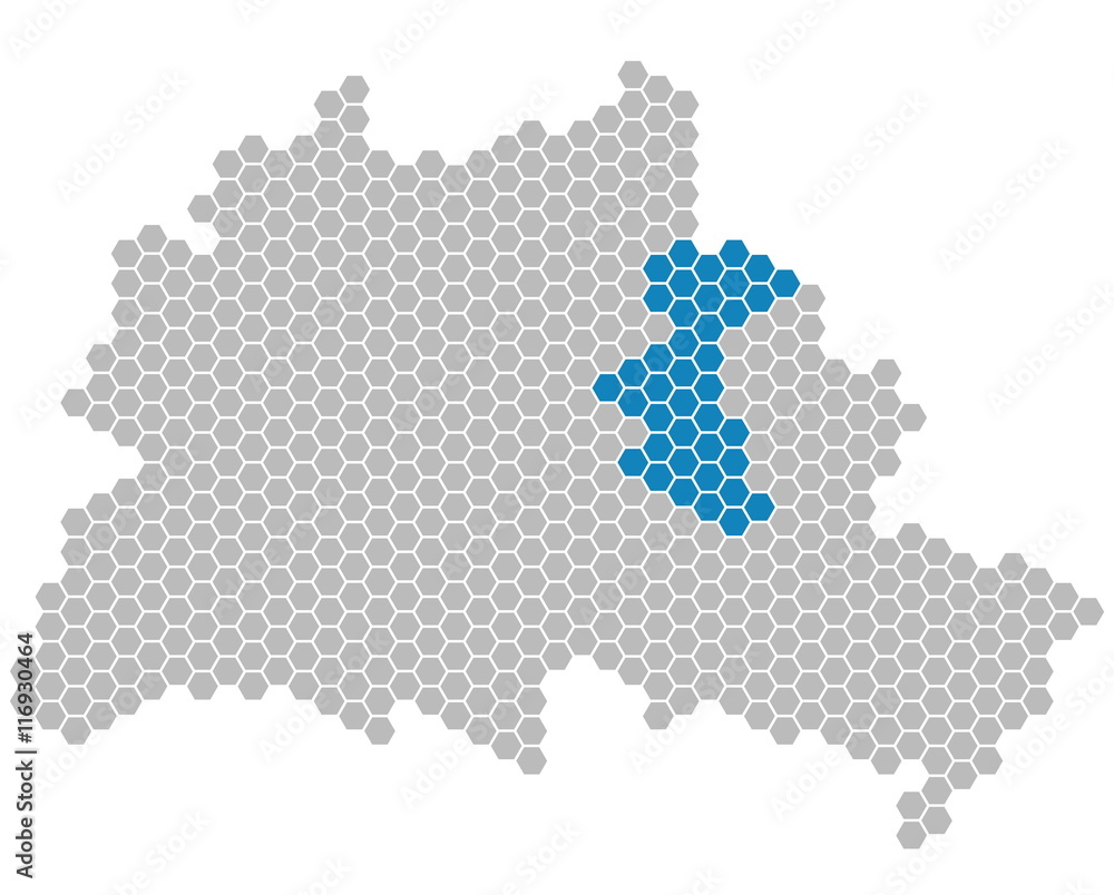 Karte Berlin - Bezirk Lichtenberg