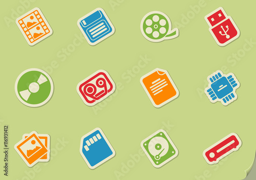 Information carriers icons