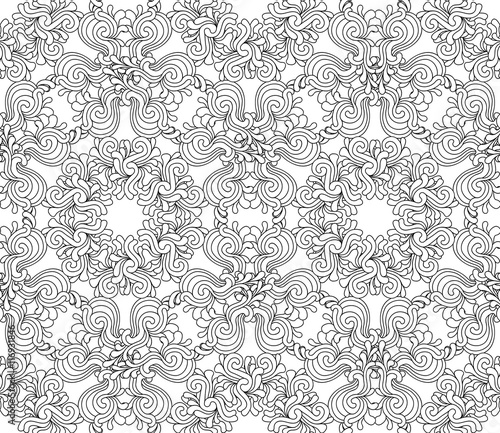 Seamless decorative zentangle graphic pattern on white backgroun