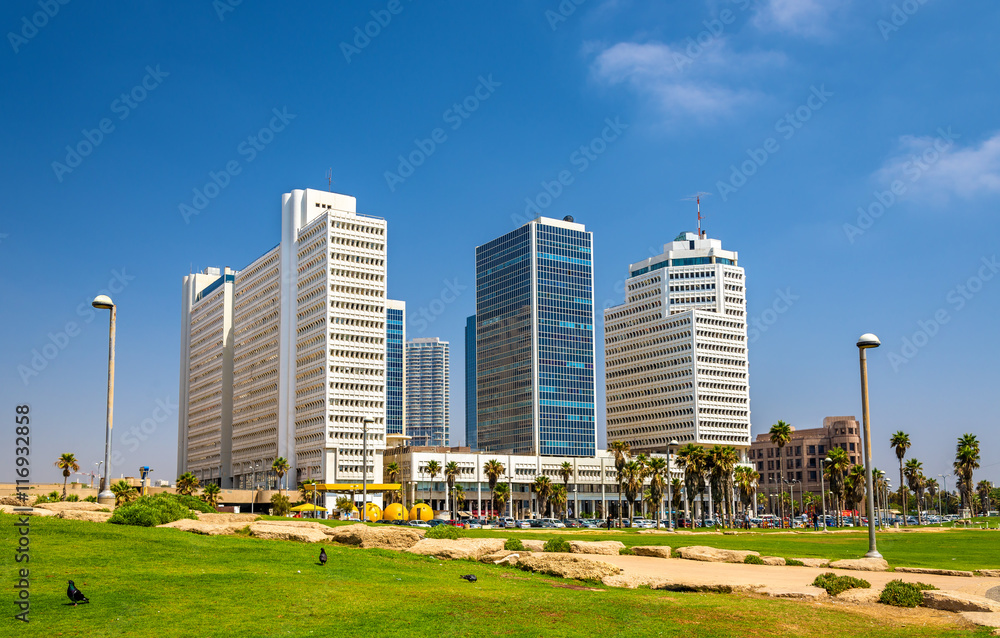 View of the Mediterranean waterfront in Tel Aviv View of the Mediterranean waterfront in Tel Aviv