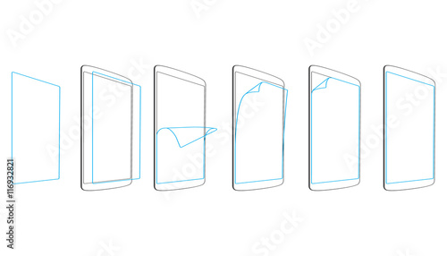 set steps apply screen protector tablet PC