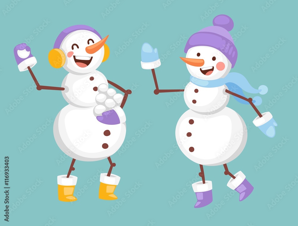 Cartoon snowman character Cartoon snowman character