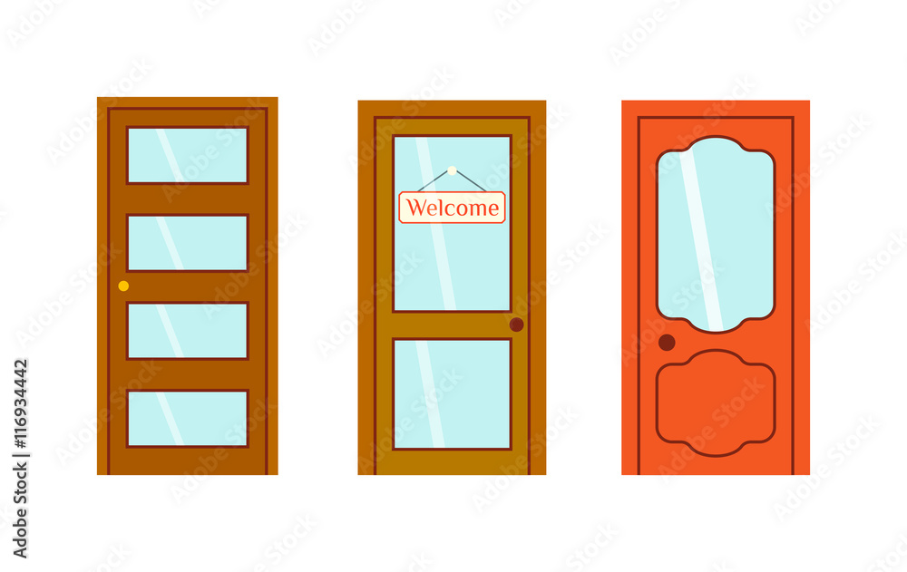 Doors isolated vector illustration. Doors isolated vector illustration.