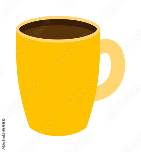 Tea or coffee empty vector cup. Single espresso cup breakfast food and ceramic white flat cup. White coffee cup or tea drink cafe morning beverage kitchen accessory flat coffee cup