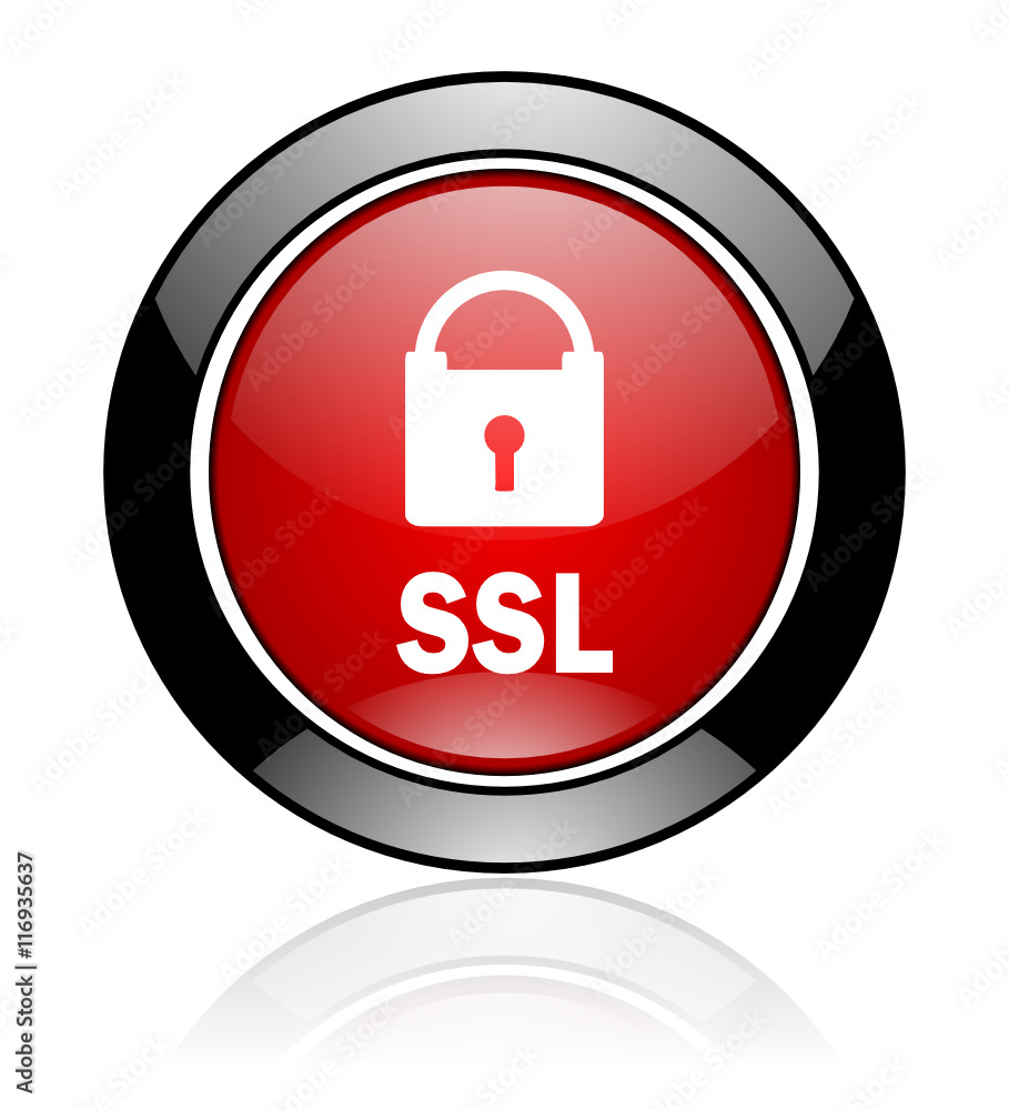 Modern design red and black circle vector security icon. Round web button. Modern design red and black circle vector security icon. Round web button.