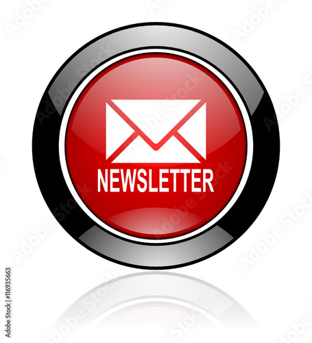 Modern design red and black round web newsletter vector icon