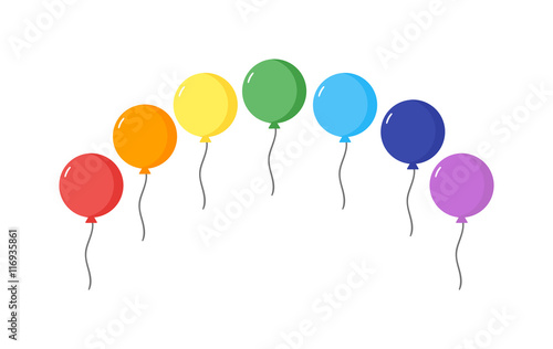 Color glossy balloons mega set vector illustration. Round entertainment balloons holiday festival happy gift. Balloons beautiful toy party day celebrate  isolated helium color carnival tool.