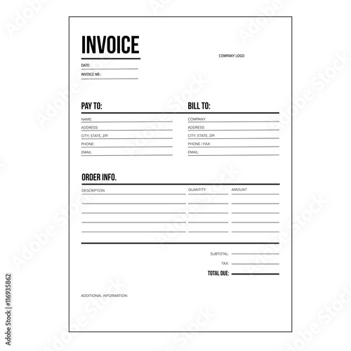 Invoice / business template - A4 European standard paper
