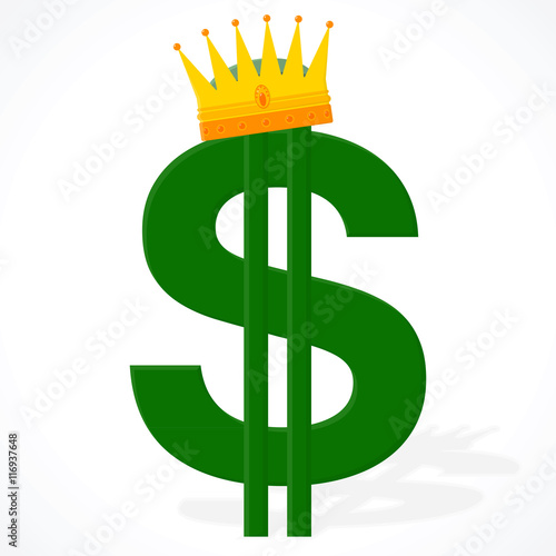 Currency symbol - dollar with a royal crown
