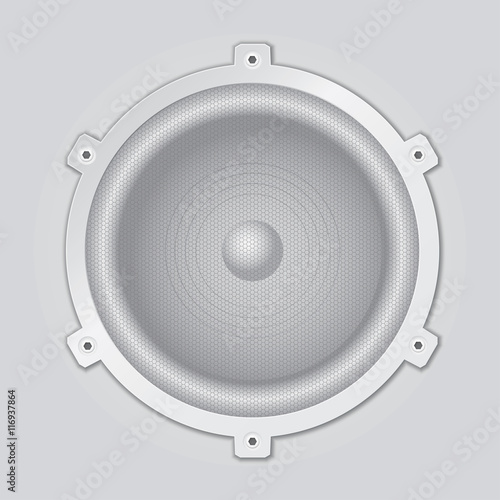 Silver speaker closeup - vector