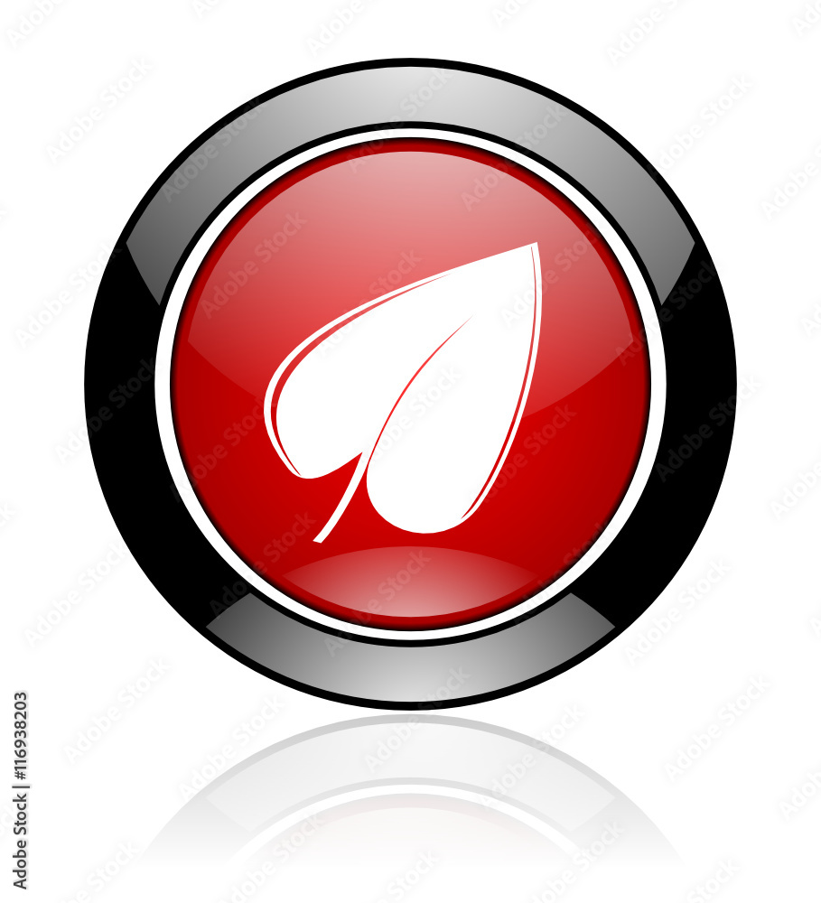 Round red and black glossy nature vector icon Round red and black glossy nature vector icon