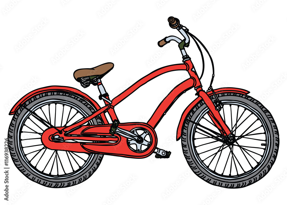 Old bicycle - stylized vector illustration