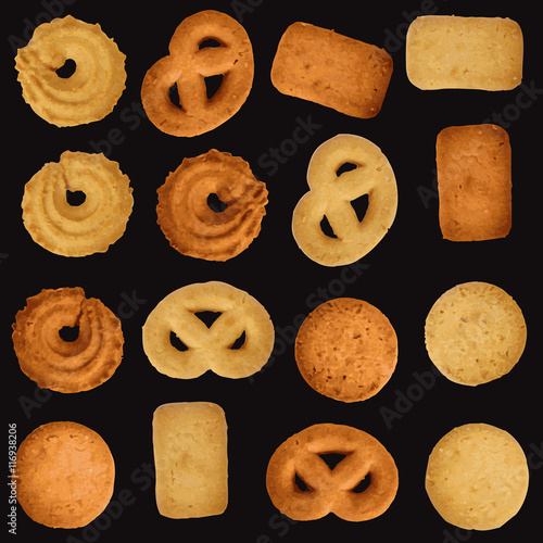 Danish cookies - editable vector set