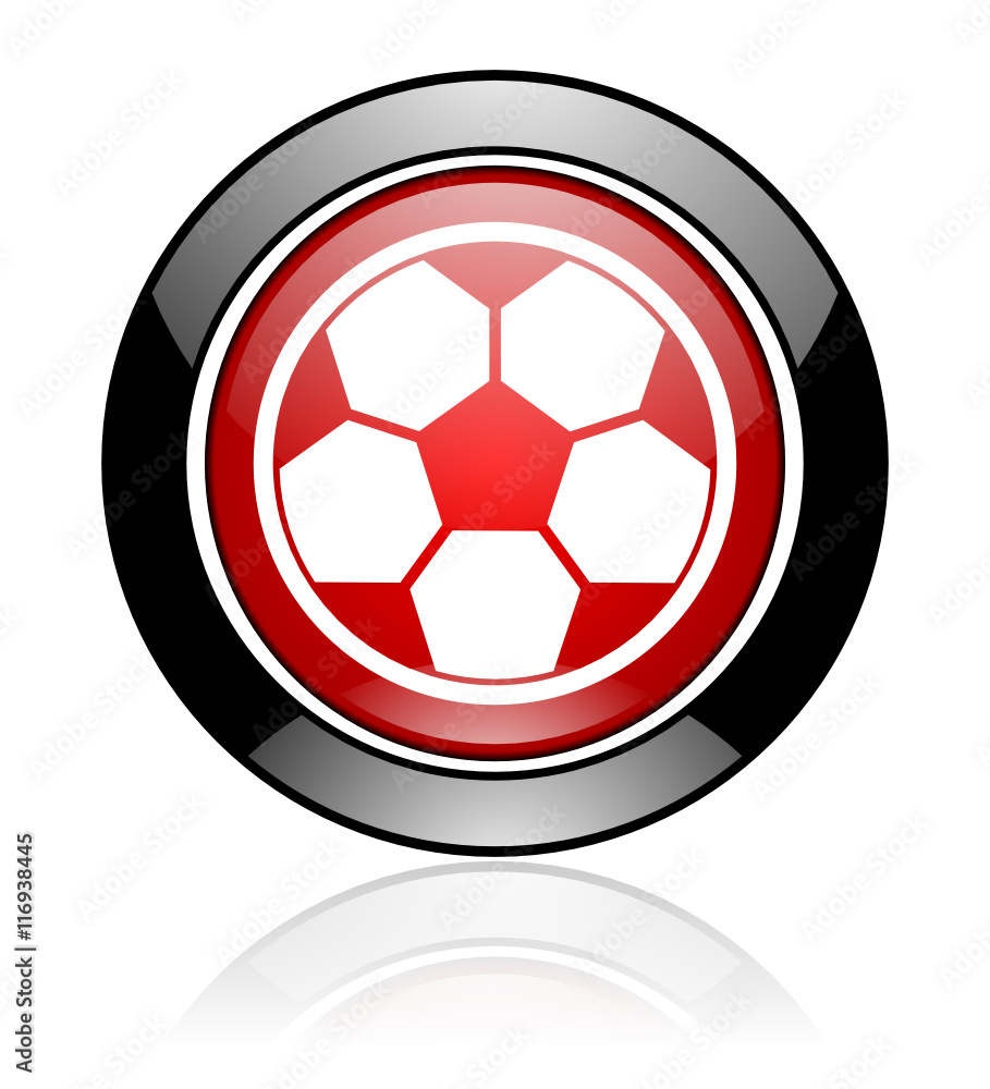 Modern design red and black round football vector icon Modern design red and black round football vector icon