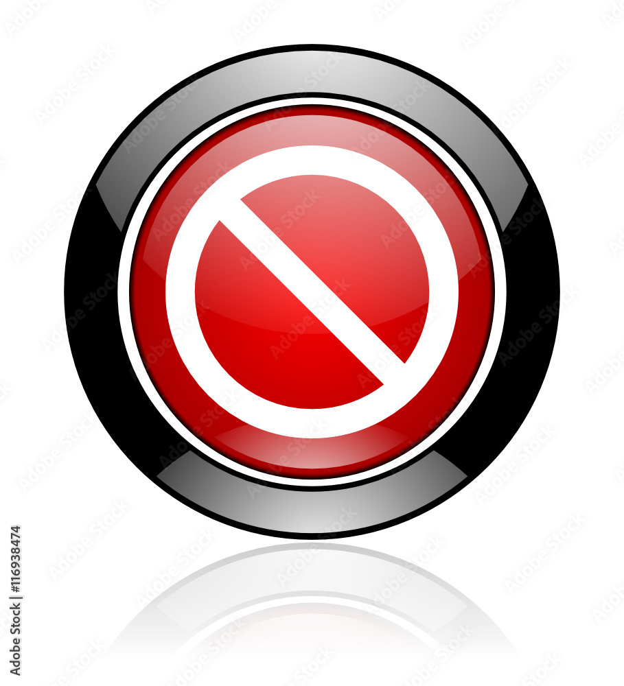 Modern design red and black round access denied vector icon Modern design red and black round access denied vector icon