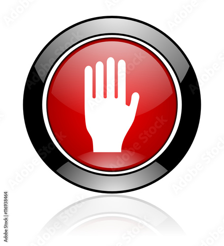 Modern design red and black round validate vector icon