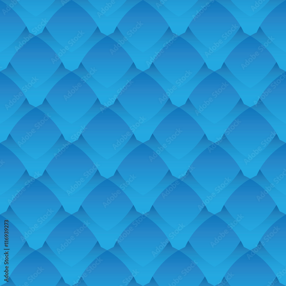 Obraz premium Geometric seamless pattern - blue scales