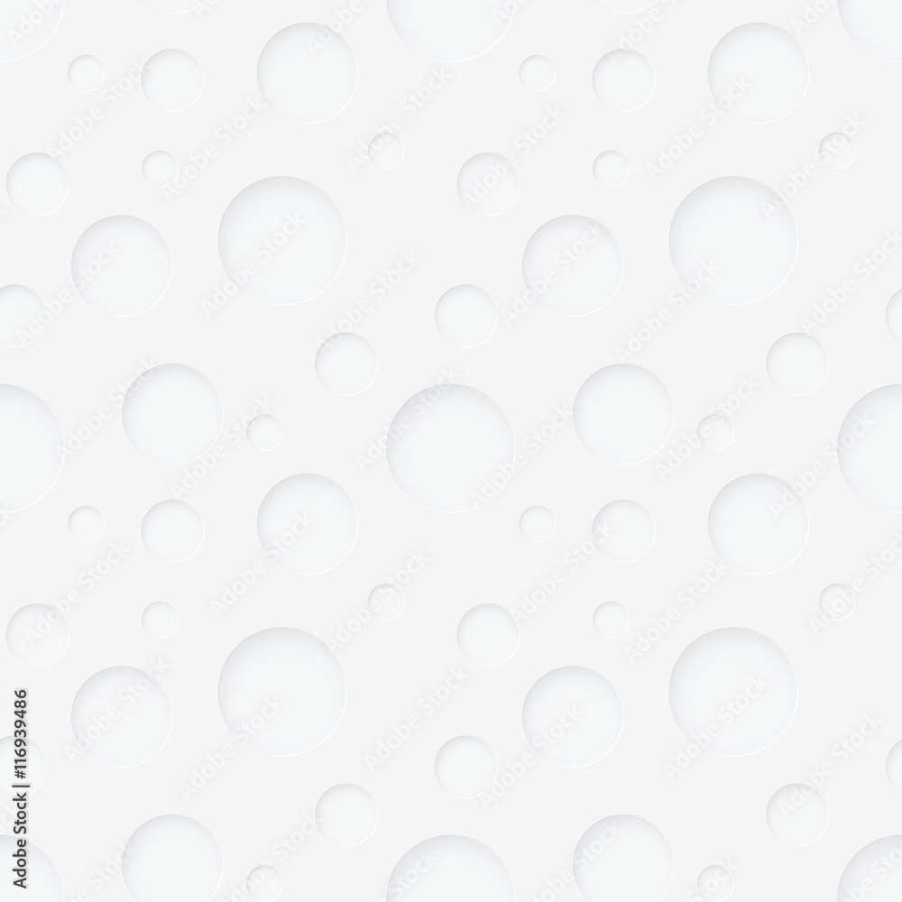Vector seamless pattern - round holes in white paper