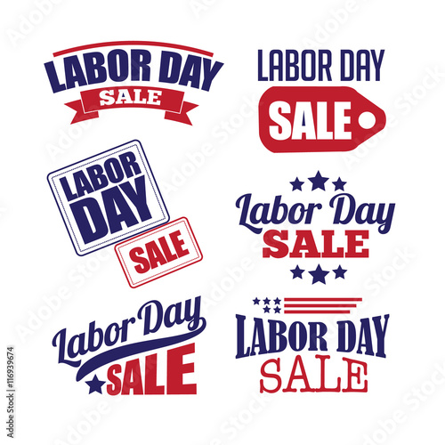 
Labor Day Sale text design collection. EPS 10 vector.
