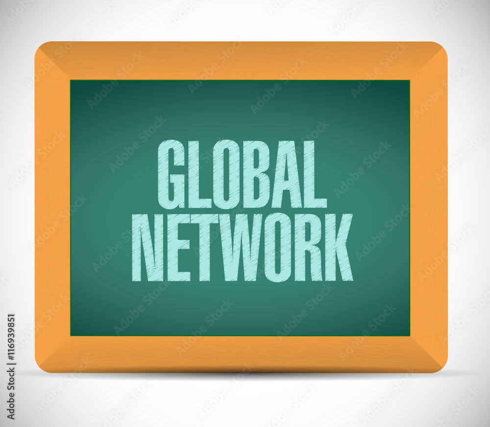 global network chalkboard sign concept global network chalkboard sign concept