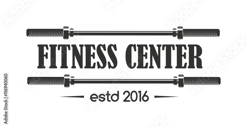 Gym fitness emblem, labels, badges, logo and designed element. Gym fitness logo muscle body weight bodybuilding. Strong people club vector gym fitness logo icon