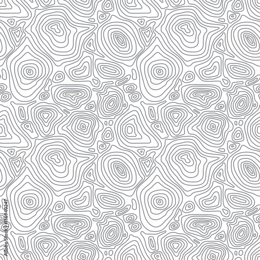 Vector seamless abstract simple pattern with concentric curved c